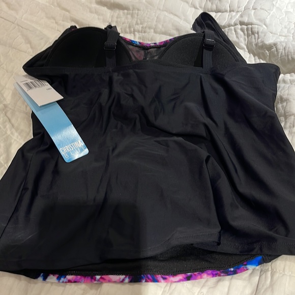 Christina Blue Printed Tankini Top 16 D CUP - Picture 2 of 3